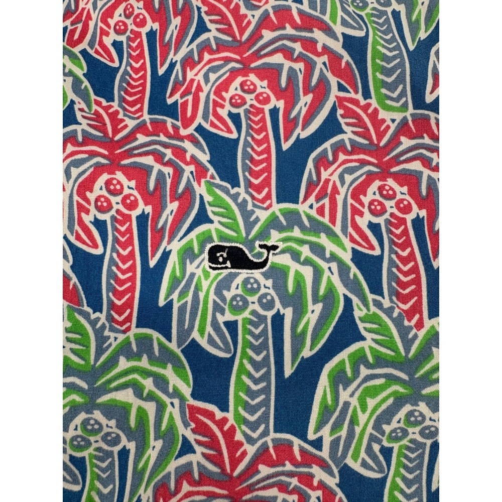 Vineyard Vines Slim Fit Whale Shirt Men's M‎ Palm Tree Print Button Down Cotton - Picture 6 of 9